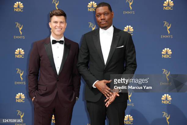 September 17, 2018: Michael Che and Colin Jost arriving at the 70th Primetime Emmy Awards at the Microsoft Theater?in Los Angeles, CA.