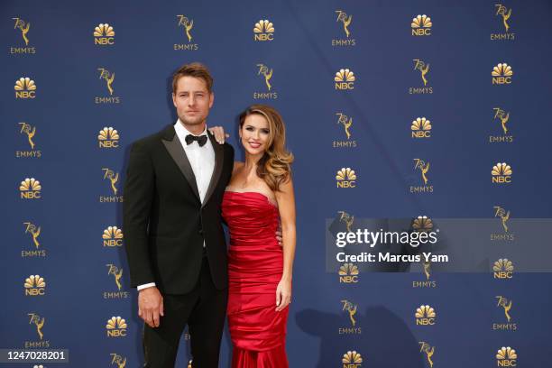 September 17, 2018: Justin Hartley and Chrishell Hartley?arriving at the 70th Primetime Emmy Awards at the Microsoft Theater?in Los Angeles, CA.