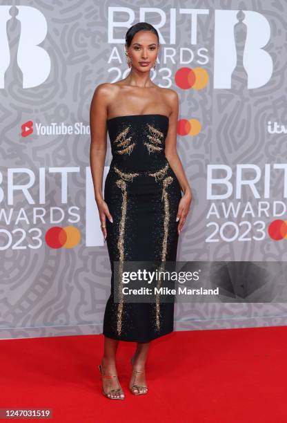 Maya Jama attends The BRIT Awards 2023 at The O2 Arena on February 11, 2023 in London, England.