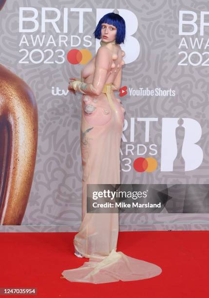 Ashnikko attends The BRIT Awards 2023 at The O2 Arena on February 11, 2023 in London, England.