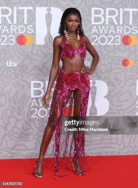 Leomie Anderson attends The BRIT Awards 2023 at The O2 Arena on February 11, 2023 in London, England.