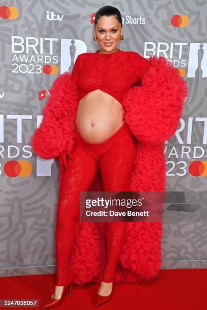 Jessie J arrives at The BRIT Awards 2023 at The O2 Arena on February 11, 2023 in London, England.