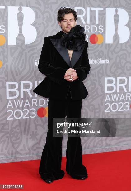 Harry Styles attends The BRIT Awards 2023 at The O2 Arena on February 11, 2023 in London, England.