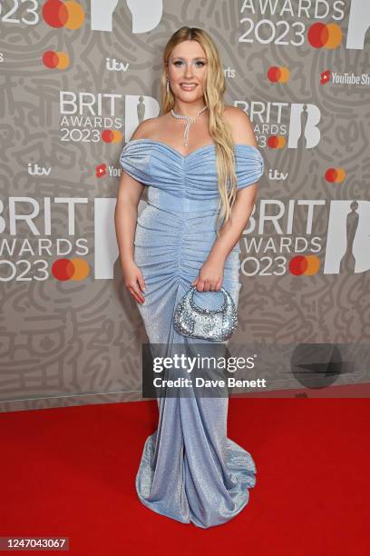 Ella Henderson arrives at The BRIT Awards 2023 at The O2 Arena on February 11, 2023 in London, England.