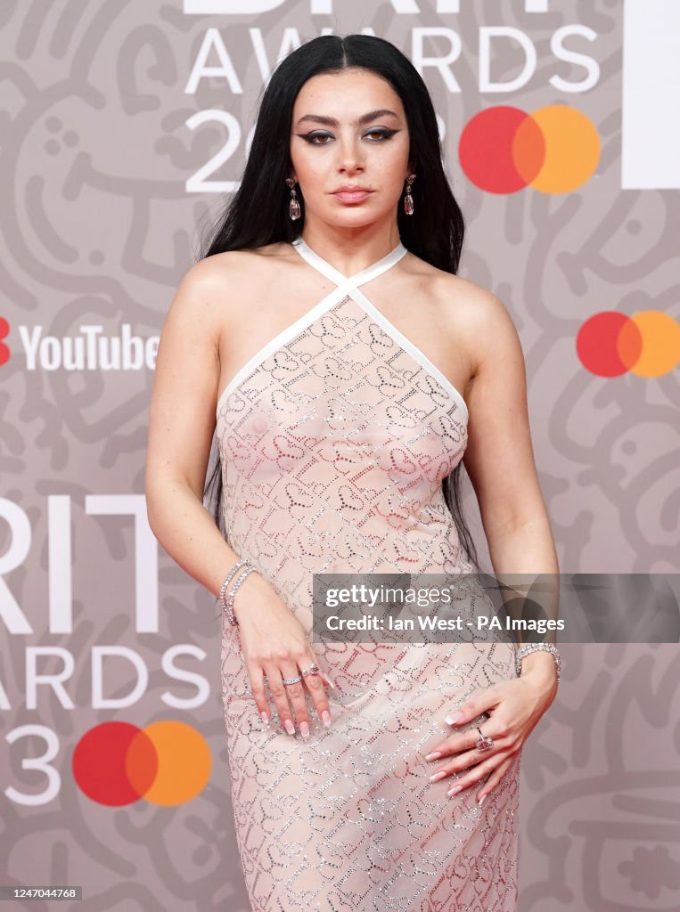 Charli XCX attending the Brit Awards 2023 at the O2 Arena, London