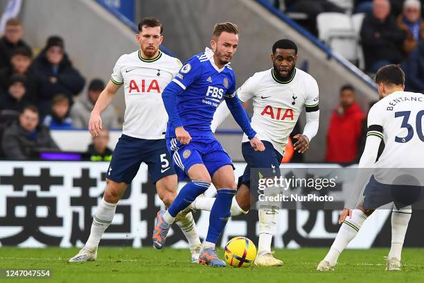 James Maddison of Leicester City in action during the Premier League match between Leicester City and Tottenham Hotspur at the King Power Stadium,...