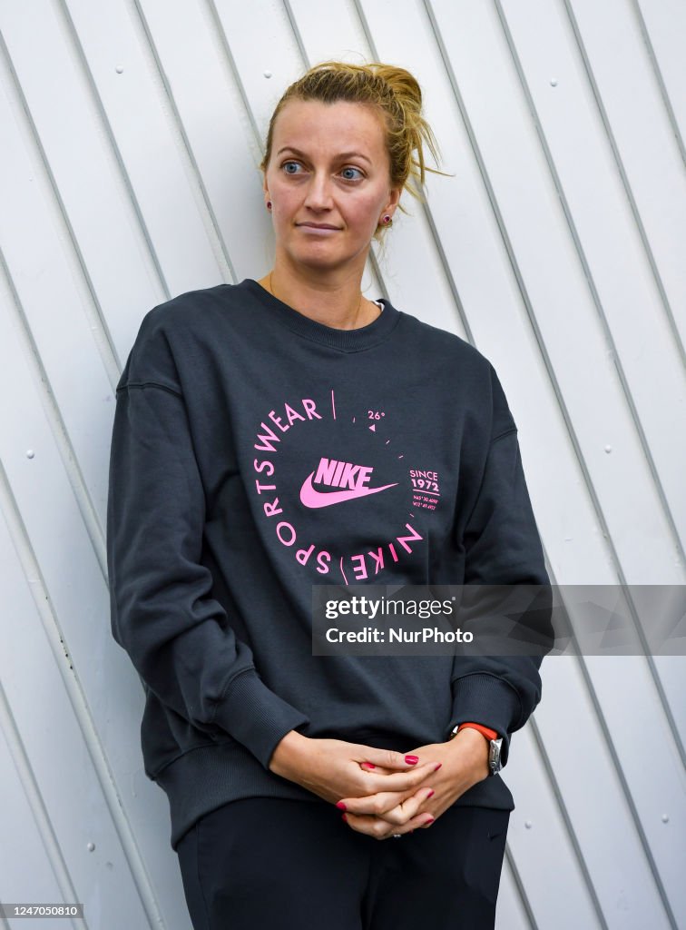 Petra Kvitova of the Czech Republic during the official draw of the