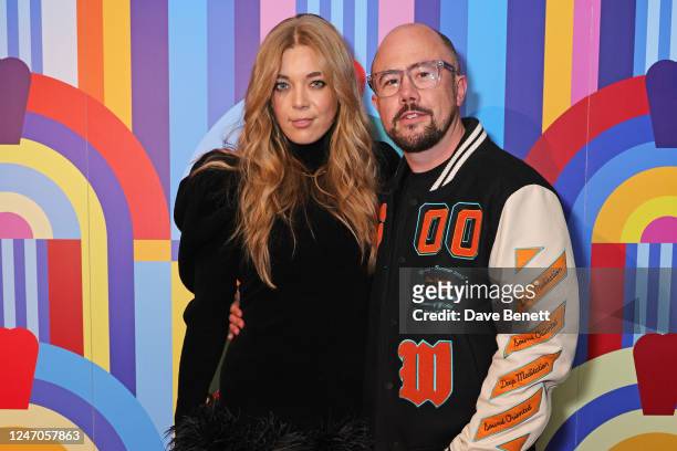 Becky Hill and Charlie Gardner attend the Universal Music BRIT Awards after party 2023 at 180 The Strand on February 11, 2023 in London, England.