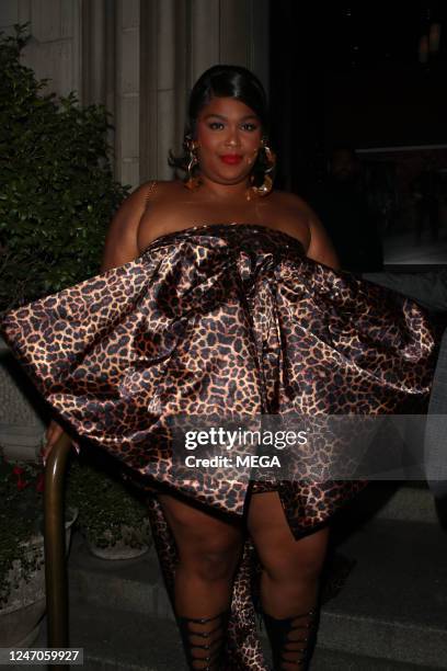 Lizzo is seen leaving the Brits Afterparty at the Nomad Hotel on February 12, 2023 in London, United Kingdom.