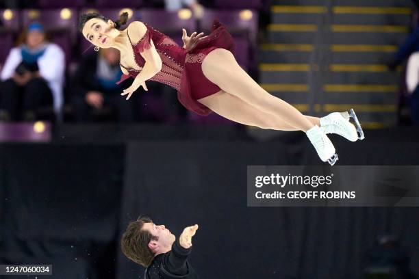 Canada's Lia Pereira and Trennt Michaud compete in their free skate in pairs competition during the ISU Four Continents Figure Skating Championships...