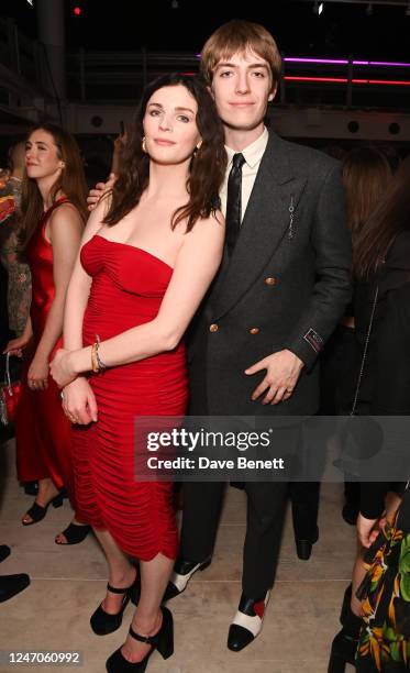 Aisling Bea and Francis Bourgeois attend the Universal Music BRIT Awards after party 2023 at 180 The Strand on February 11, 2023 in London, England.