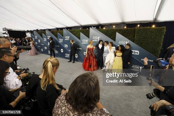 January 19, 2020 The cast of Stranger Things arriving at the 26th Screen Actors Guild Awards at the Los Angeles Shrine Auditorium and Expo Hall on...