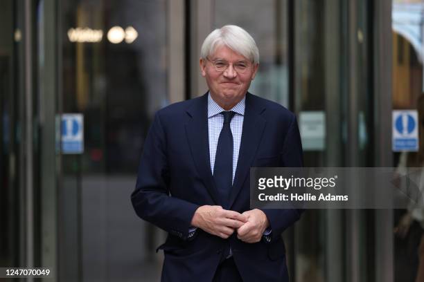 Andrew Mitchell, minister of state in the Foreign, Commonwealth and Development Office, leaves BBC Broadcasting House after appearing on Sunday with...
