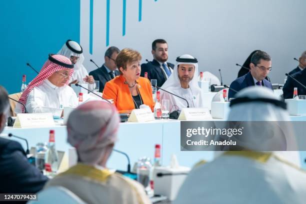 Managing Director of the International Monetary Fund Kristalina Georgieva speaks during the 7th Arab Financial Forum organized as part of the World...