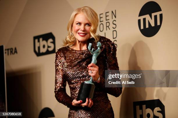 January 21, 2018- Nicole Kidman, winner for Outstanding Female Actor in a in a Television Movie or Miniseries in the General Photo Room at the 24th...