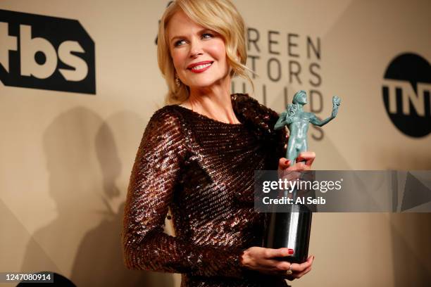 January 21, 2018- Nicole Kidman, winner for Outstanding Female Actor in a in a Television Movie or Miniseries in the General Photo Room at the 24th...