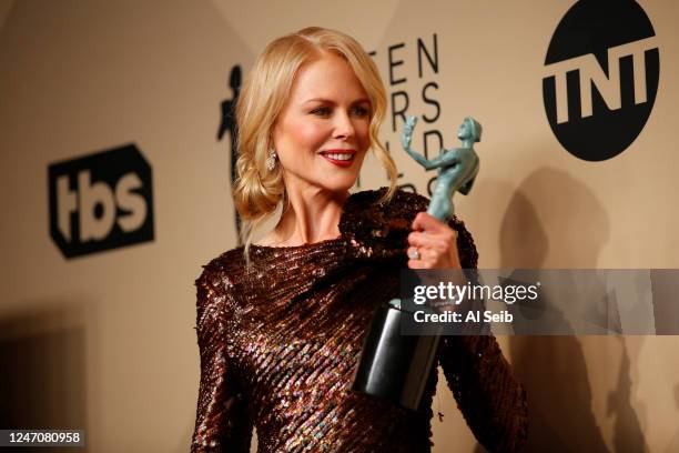 January 21, 2018- Nicole Kidman, winner for Outstanding Female Actor in a in a Television Movie or Miniseries in the General Photo Room at the 24th...