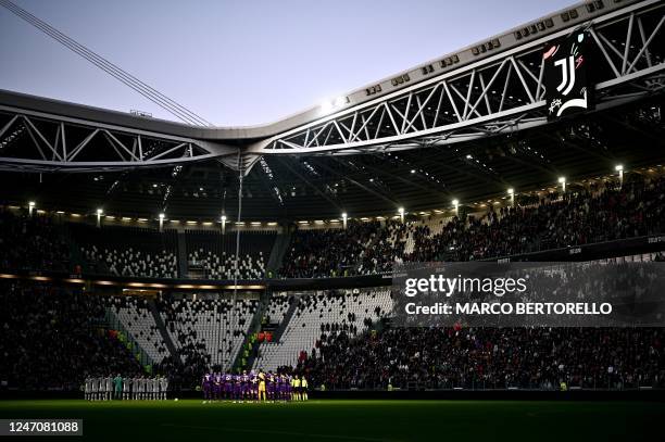 Players unite to observe a minute's silence to commemorate the victims of the earthquake that struck Turkey and Syria, prior to the Italian Serie A...