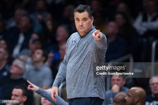 Xavier Musketeers head coach Sean Miller on the sidelines during the men's college basketball game between the Butler Bulldogs and Xavier Musketeers...