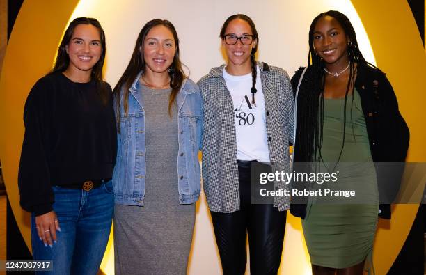 Desirae Krawczyk of the United States, Jessica Pegula of the United States, Madison Keys of the United States and Coco Gauff of the United States...