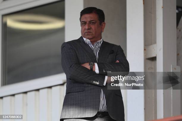 Hartlepool United's Chairman Raj Singh during the Sky Bet League 2 match between Hartlepool United and Sutton United at Victoria Park, Hartlepool on...