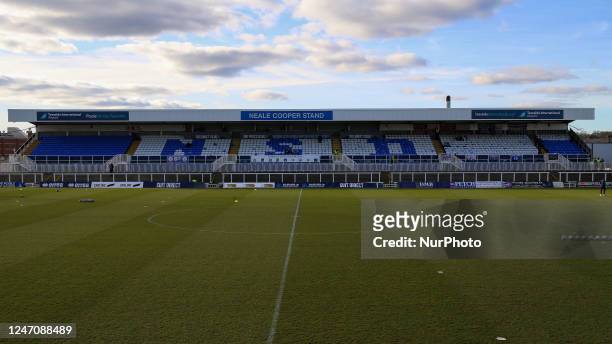 General view of the Neale Cooper Stand during the Sky Bet League 2 match between Hartlepool United and Sutton United at Victoria Park, Hartlepool on...