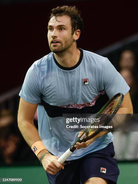 Quentin Halys during the match between ABN AMRO Open 2023 v Qualifying at the Ahoy on February 12, 2023 in Rotterdam Netherlands