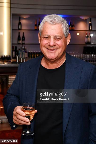Sir Cameron Mackintosh poses in the winners room at The WhatsOnStage Awards 2023 at The Prince of Wales Theatre on February 12, 2023 in London,...