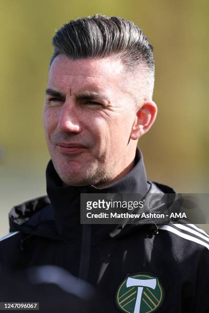 Liam Ridgewell the assistant coach of Portland Timbers during the MLS Pre-Season 2023 Coachella Valley Invitational match between LA Galaxy v...