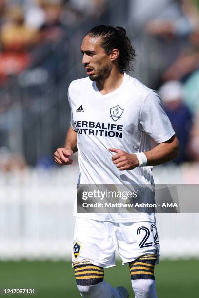 Martin Caceres of LA Galaxy during the MLS Pre-Season 2023 Coachella Valley Invitational match between LA Galaxy v Portland Timbers at Empire Polo...