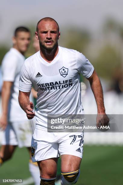 Chase Gasper of LA Galaxy during the MLS Pre-Season 2023 Coachella Valley Invitational match between LA Galaxy v Portland Timbers at Empire Polo Club...