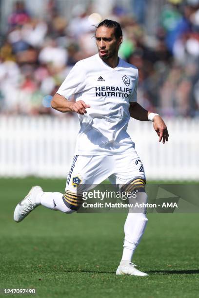Martin Caceres of LA Galaxy during the MLS Pre-Season 2023 Coachella Valley Invitational match between LA Galaxy v Portland Timbers at Empire Polo...