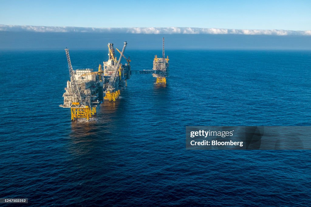 The Equinor ASA Offshore Oil Drilling Platform On Johan Sverdrup Oil the-equinor-asa-offshore-oil-drilling-platform-on-johan-sverdrup-oil