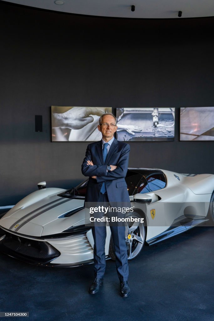 Benedetto Vigna, chief executive officer of Ferrari NV, in front of a ...