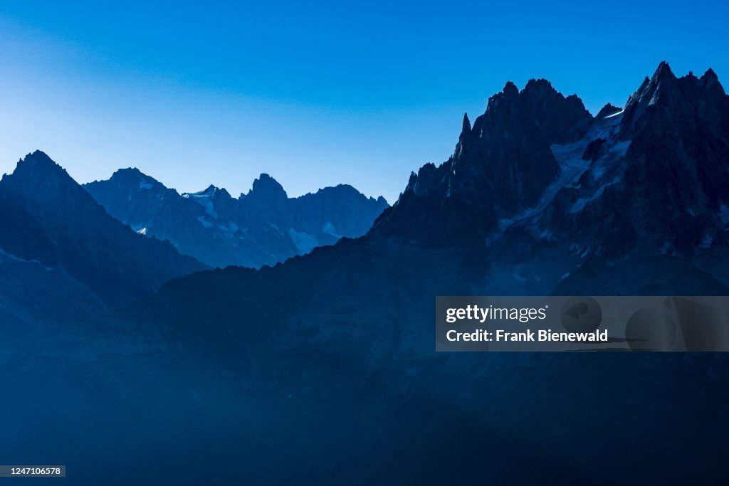 High alpine landscape with mountains and ridges of the...