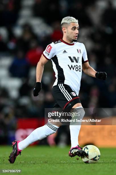 Andreas Pereira of Fulham on the ball during the FA Cup Fourth Round replay match between Sunderland FC and Fulham FC at Stadium of Light on February...