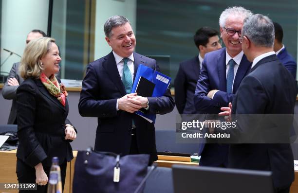 Eurogroup President Paschal Donohe , former finance minister of Luxembourg Pierre Gramegna , director general of the European Stability Mechanism ,...