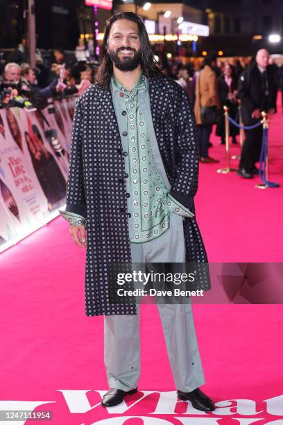 Shazad Latif attends the UK Premiere of "What's Love Got To Do With It?" at Odeon Luxe Leicester Square on February 13, 2023 in London, England.