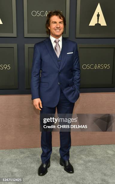 Actor Tom Cruise arrives for the 95th Annual Oscars Nominees Luncheon at the Beverly Hilton Hotel in Beverly Hills, California, on February 13, 2023.