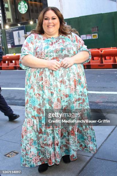 Chrissy Metz is seen arriving at NBC's "Today" on February 13, 2023 in New York City.