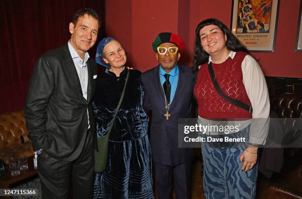 Clive Owen, Sarah-Jane Fenton, Spike Lee and Hannah Owen attend as The BFI Fellowship is awarded to Spike Lee at BFI Southbank on February 13, 2023...
