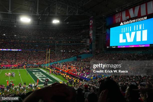 Super Bowl LVII: A general view of the stadium and jumbotron during game at State Farm Stadium. Glendale, AZ 2/12/2023 CREDIT: Erick W. Rasco