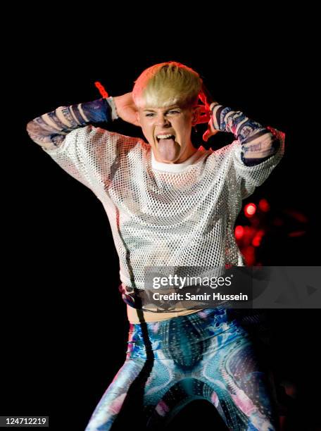 Robyn performs on the main stage on day 4 of Bestival at Robin Hill Country Park on September 11, 2011 in Newport, United Kingdom.