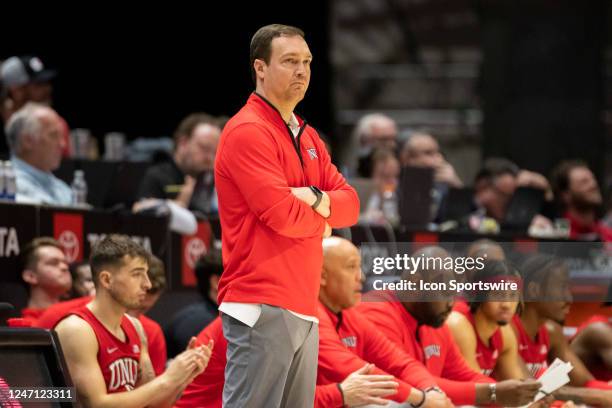 Runnin' Rebels head coach Kevin Kruger during the game between the UNLV Runnin' Rebels and the San Diego State University Aztecs on February 11, 2023...