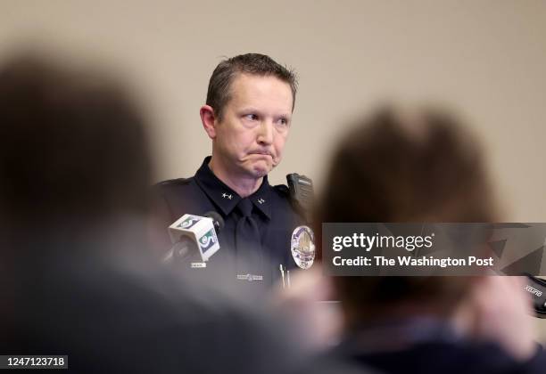 East Lancing , Michigan Chris Rozman Interim Deputy Chief for MIchigan State University Department of Police and Public Safety updates the media...