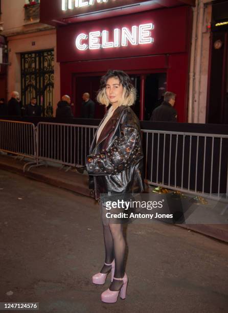 Hong Kong based filmmaker/actress/rook singer Josie Ho attends the 2023 Celine Men's collection on February 10, 2023 in Paris, France.