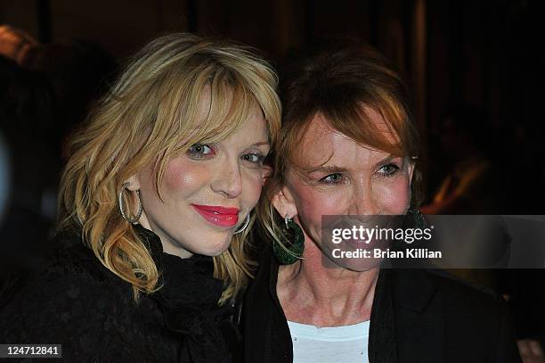 Courtney Love and Trudie Styler attend the Edun Spring 2012 fashion show during Mercedes-Benz Fashion Week at 330 West Street on September 11, 2011...