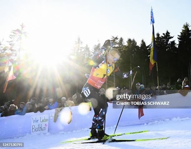 Norway's Johannes Thingnes Boe competes during the men's 20 km individual event of the IBU Biathlon World Championships in Oberhof, eastern Germany...