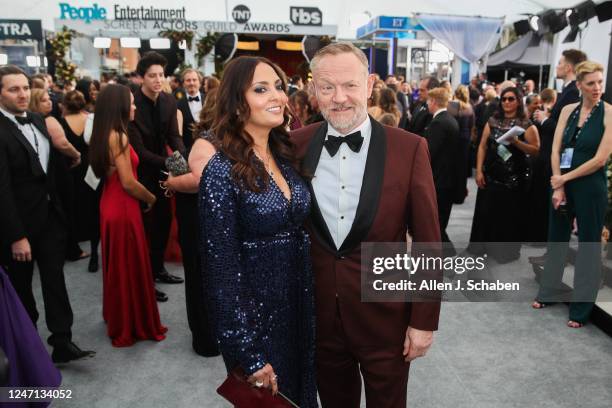 January 19, 2020: Allegra Riggio and Jared Harris arriving at the 26th Screen Actors Guild Awards at the Los Angeles Shrine Auditorium and Expo Hall...