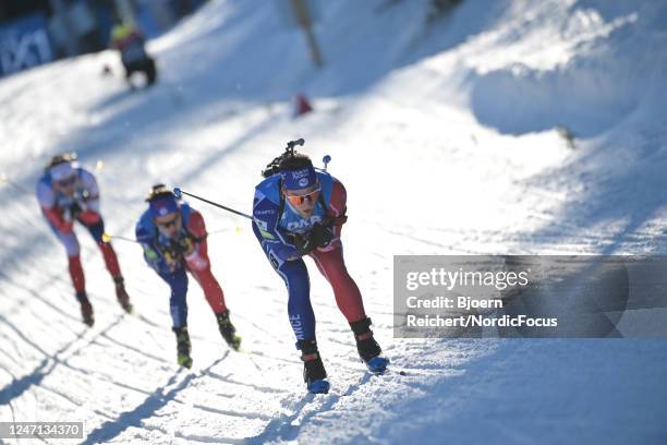 Antonin Guigonnat of France competes during the Men 20 km Individual at the IBU World Championships Biathlon Oberhof on February 14, 2023 in Oberhof,...